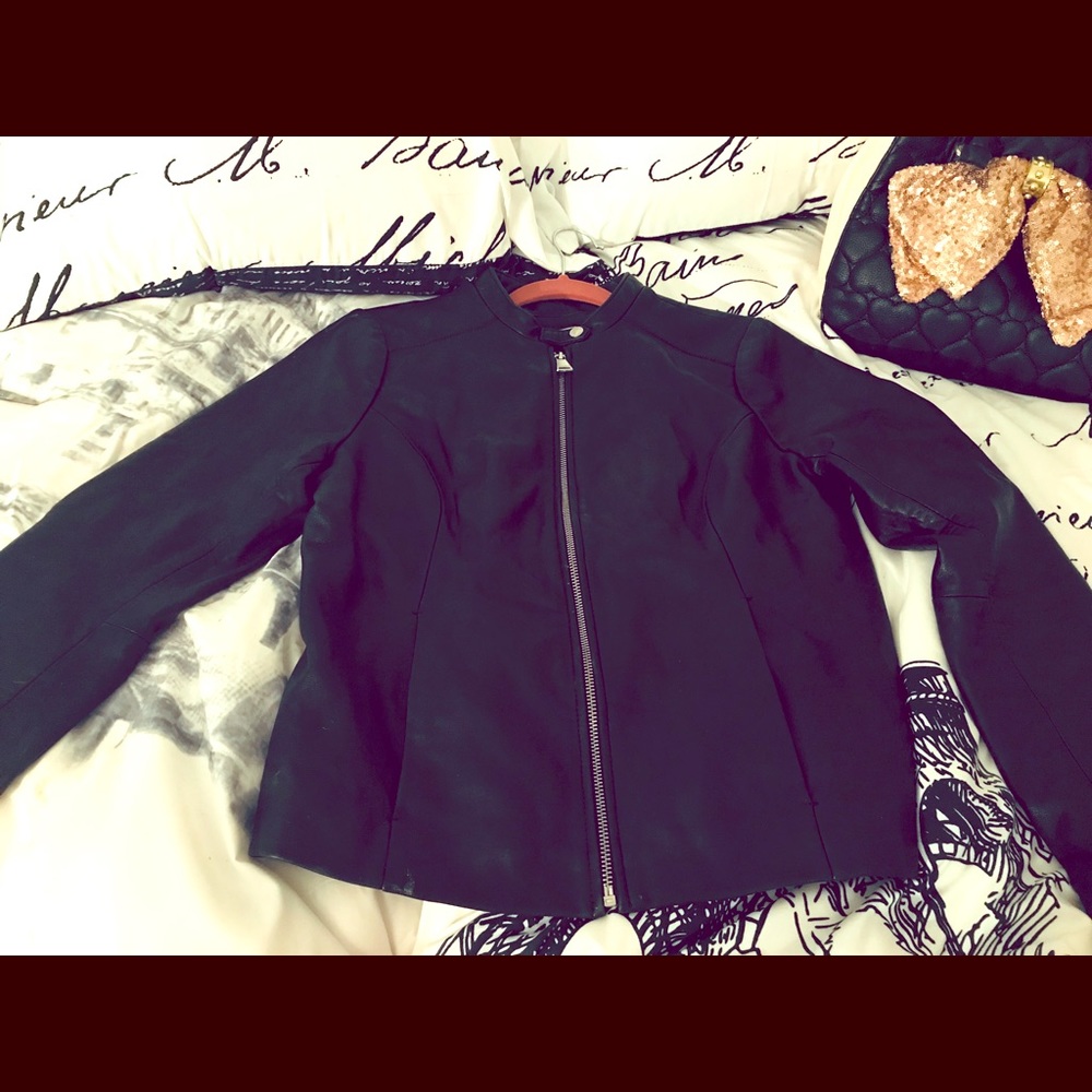 Calvin Klein Leather Jacket Like New Small
